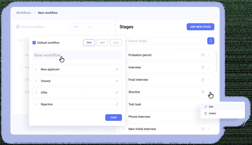 Setting up recruitment workflows