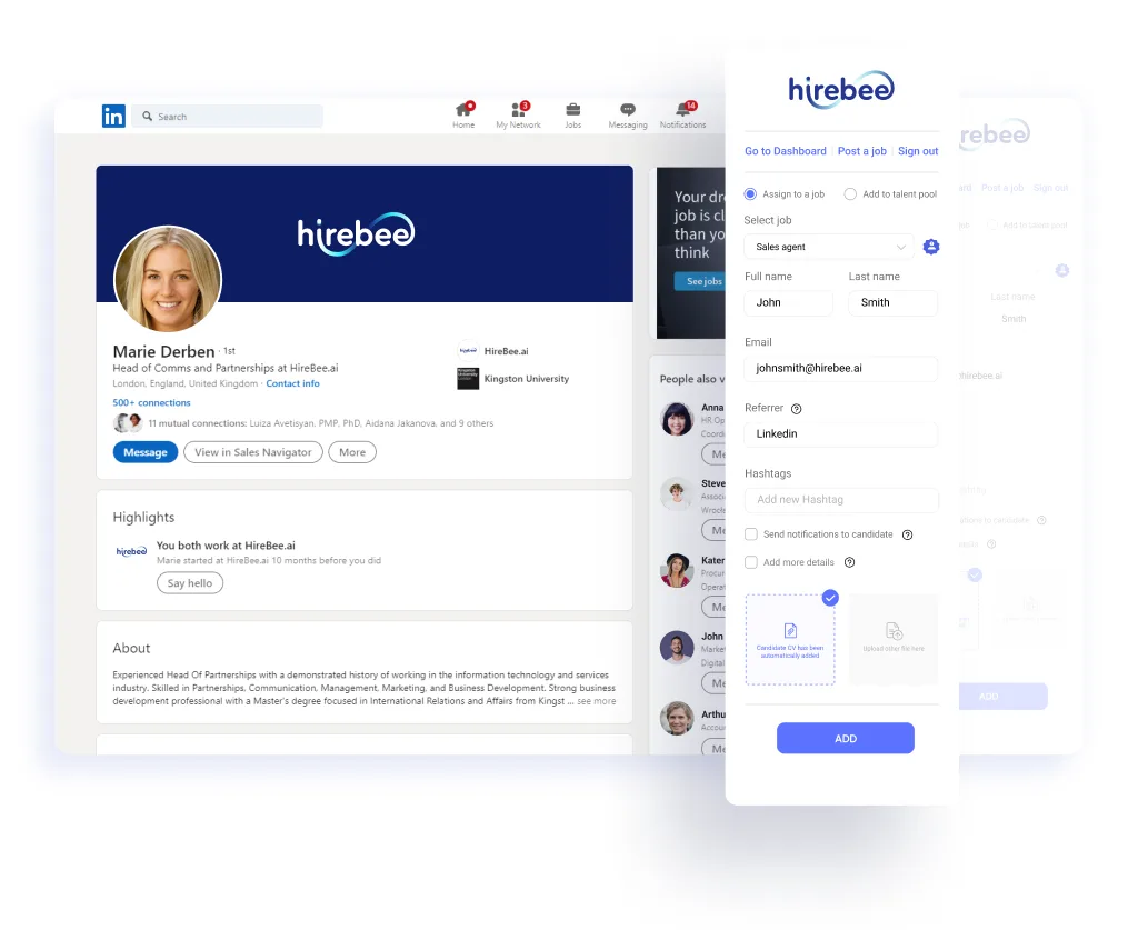 Source candidates like a ninja with Hirebee's sourcing chrome extension.