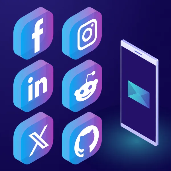 The logos of popular social media platforms like LinkedIn, Facebook, and Twitter, along with a phone icon, symbolizing candidate sourcing through social media channels.