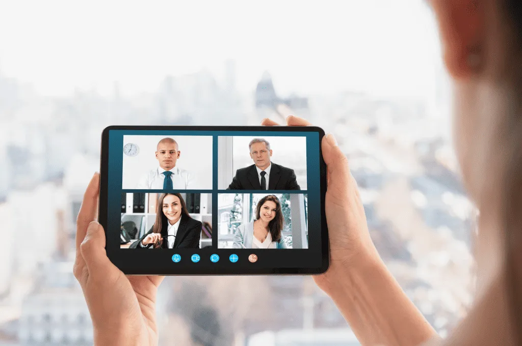 Business video call tablet