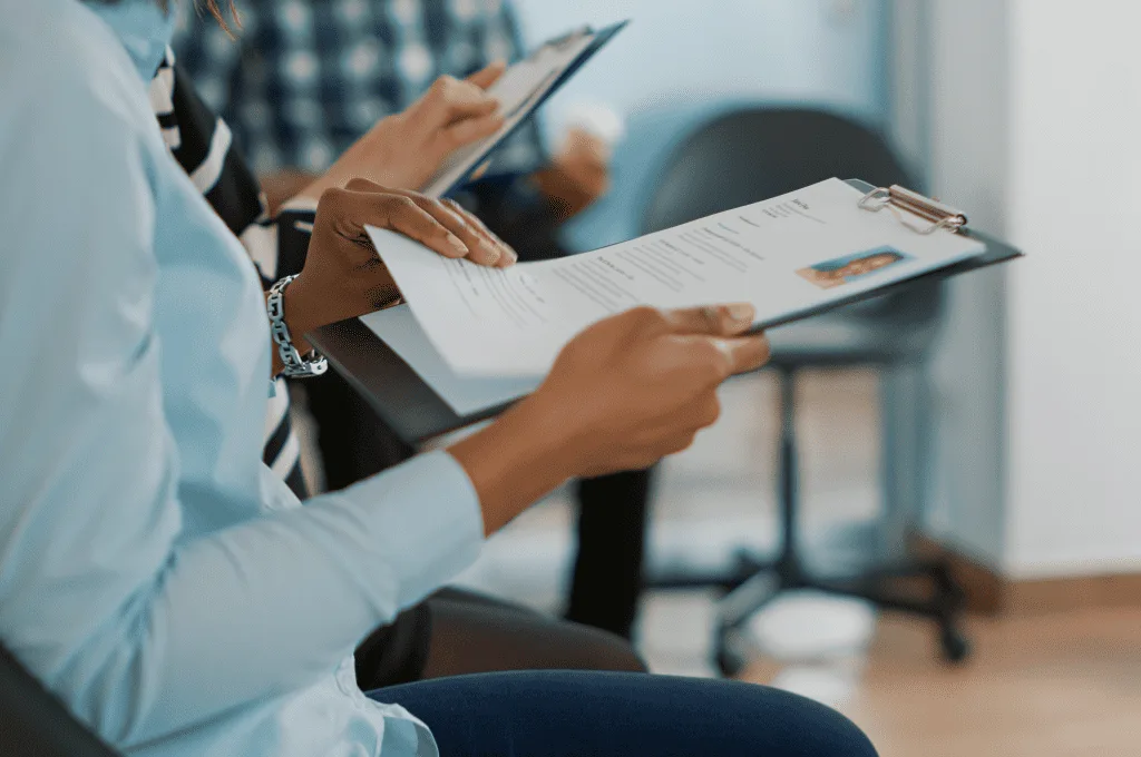 HR manager going through a resume