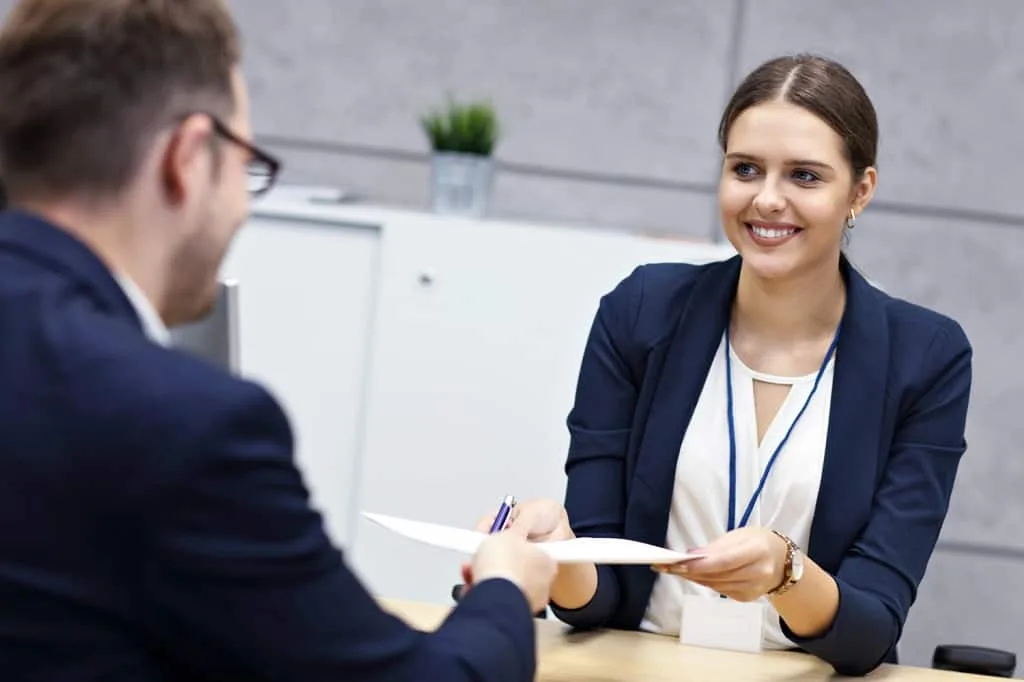 HR Manager Interviewing New Candidate Hired Through External Hiring