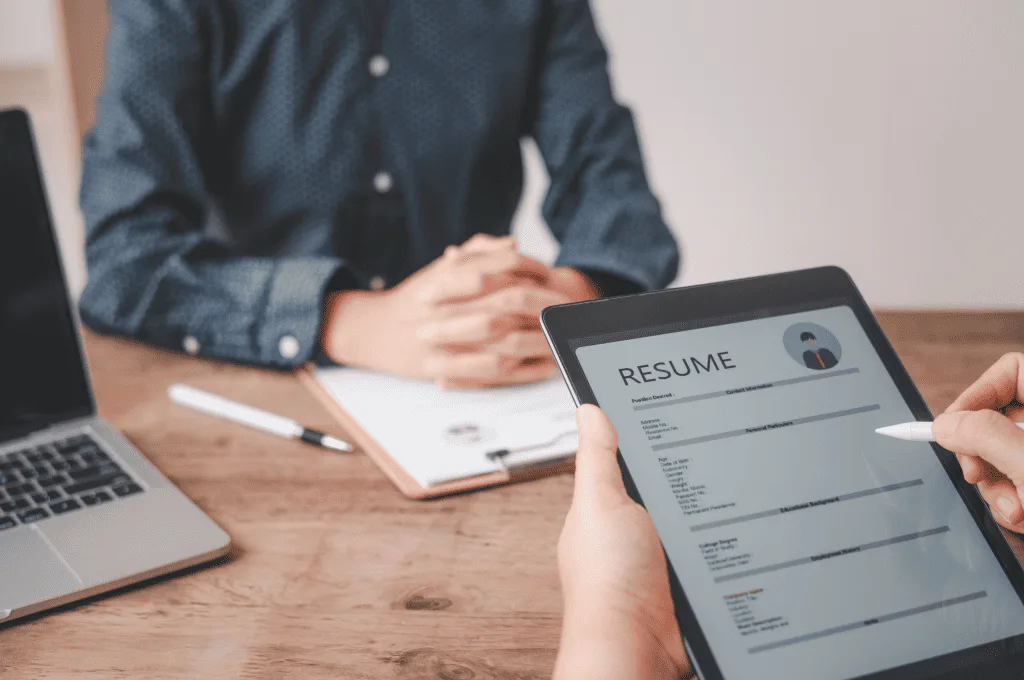 hr-managers-are-interviewing-job-applicants-who-fill-out-their-resume-job-application-form-order-consider-accepting-job-as-company