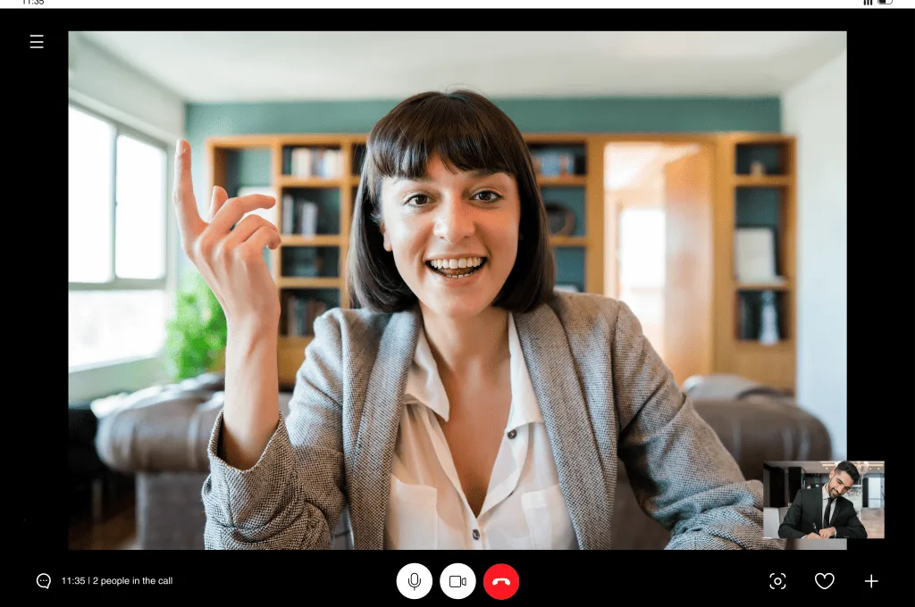Portrait Young Candidate on a Video Call from-Home
