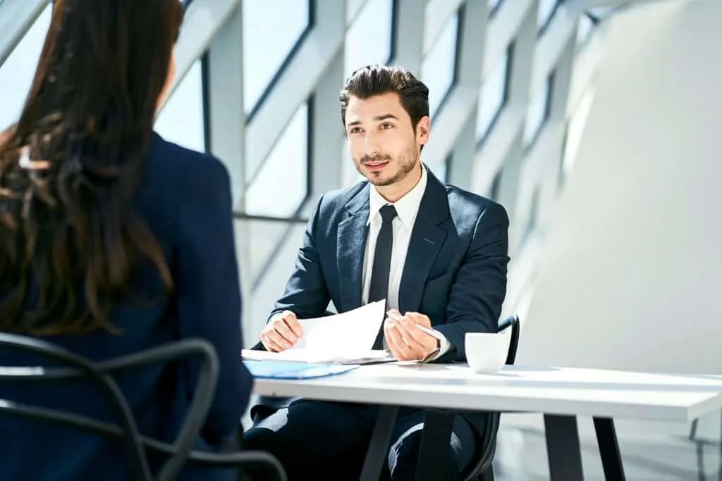 Recruiter Conducting interview after finding candidate through recruitment marketing