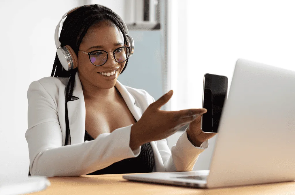 Woman Holding a Smartphone