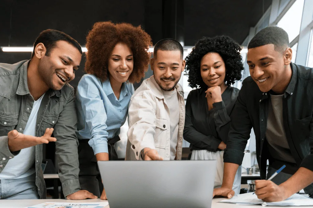 HR team looking into HR metrics dashboard
