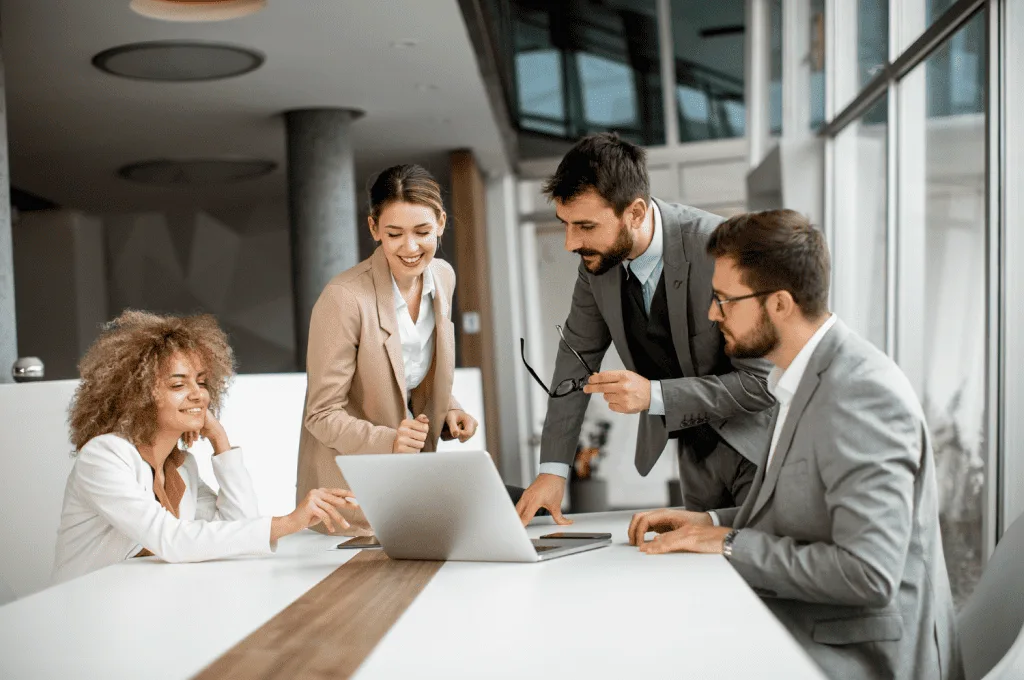 marketing team working on project