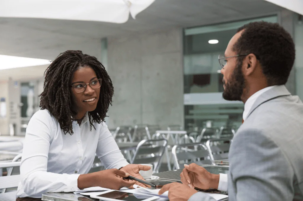 Recruiter interviewing candidate from job board