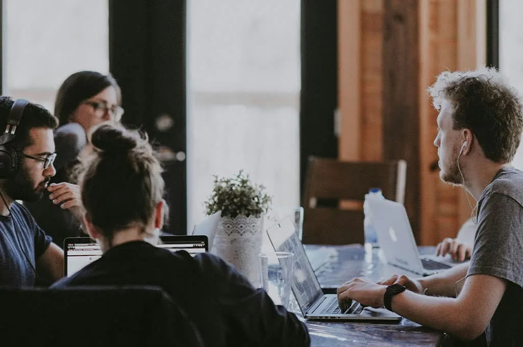 Group of people working together 