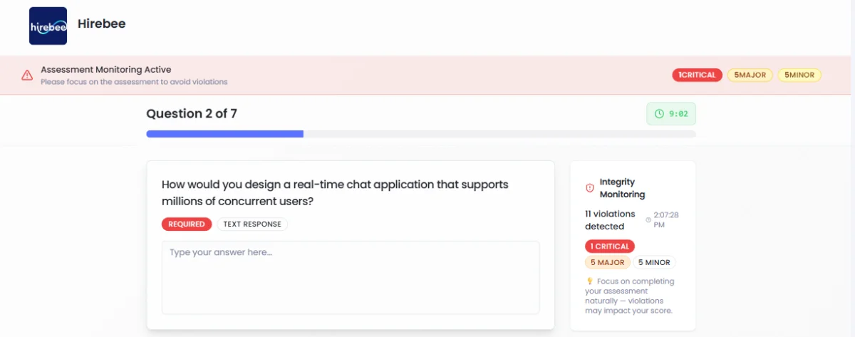 Assessment Restrictions (Written Assessments) - Hirebee Feature