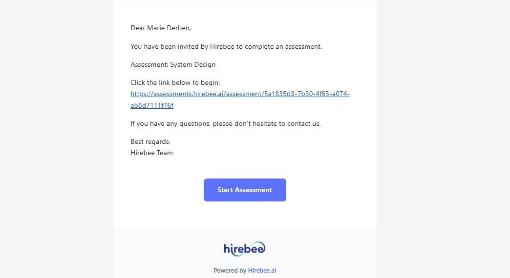 Personalized Candidate Invitations - Hirebee Feature