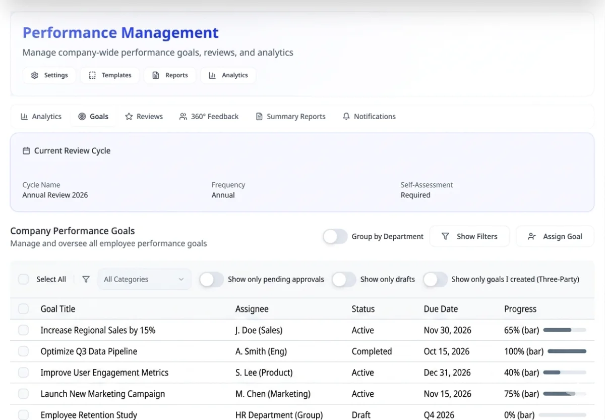 Strategic Objectives - Hirebee Feature