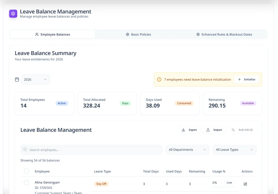 Leave Management - Hirebee Feature