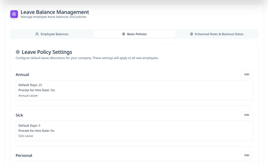 Custom Policies - Hirebee Feature