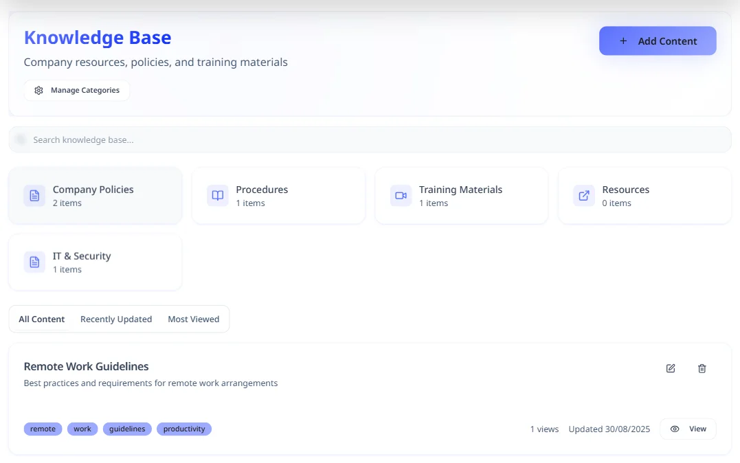 Course Management - Hirebee Feature