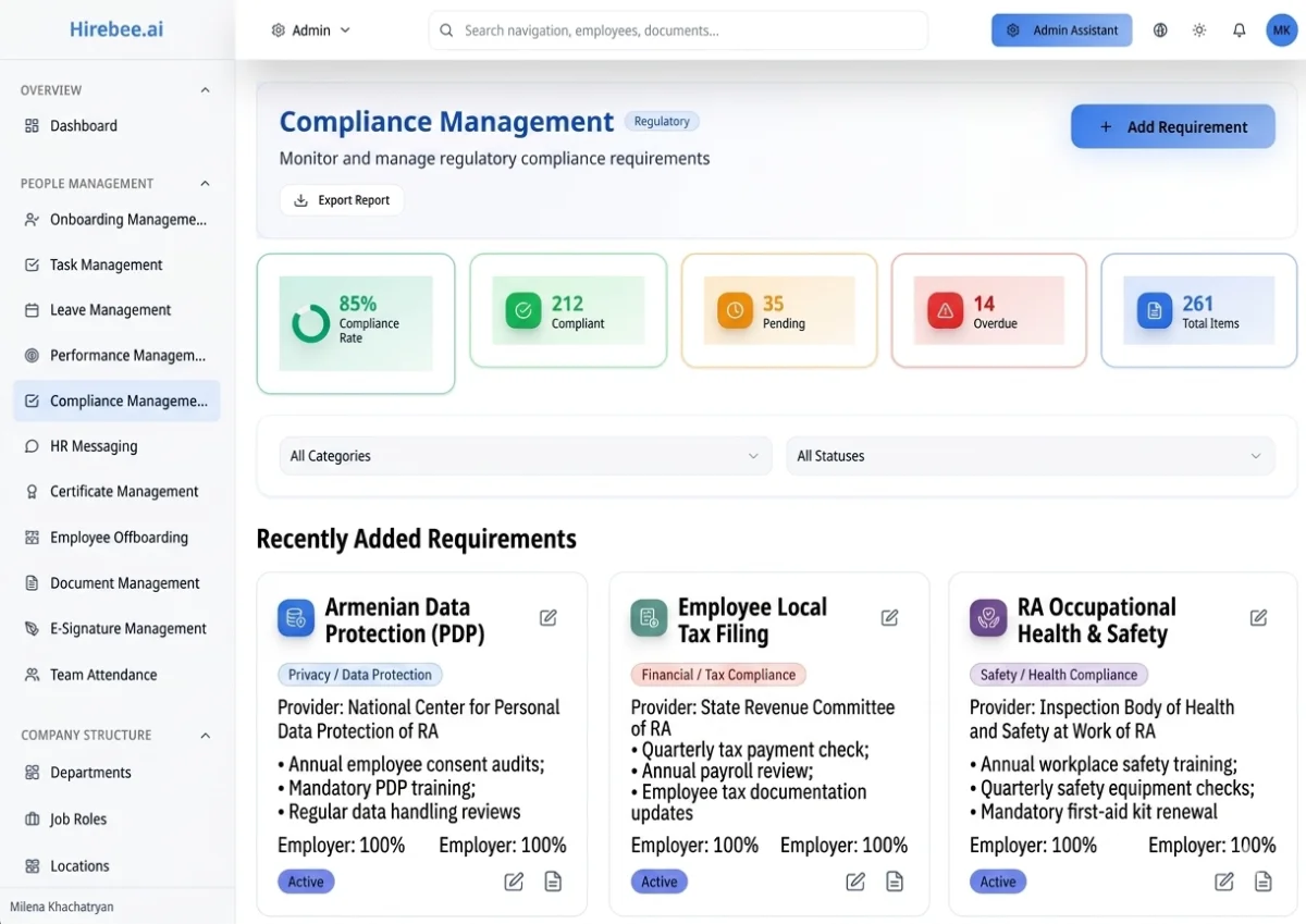 Compliance & Security - Hirebee Feature