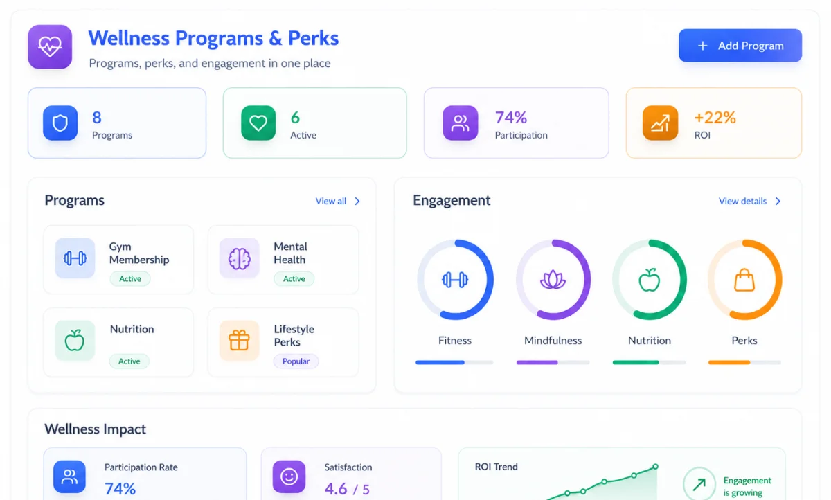 Wellness Programs & Perks - Hirebee Feature
