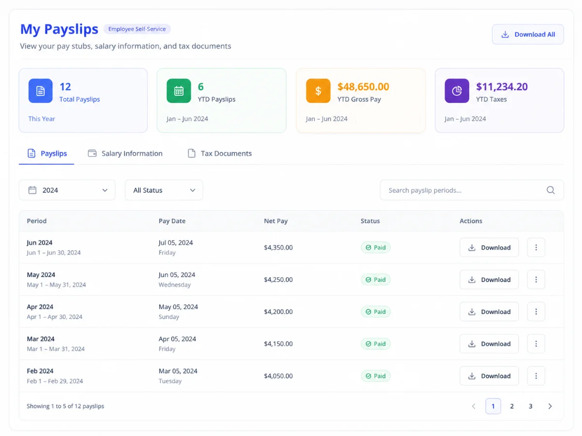 Digital Payslips - Hirebee Feature