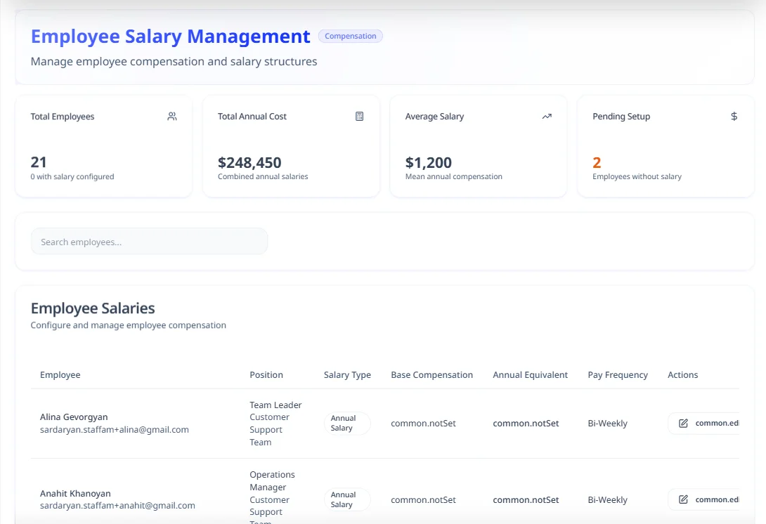 Salary Management - Hirebee Feature