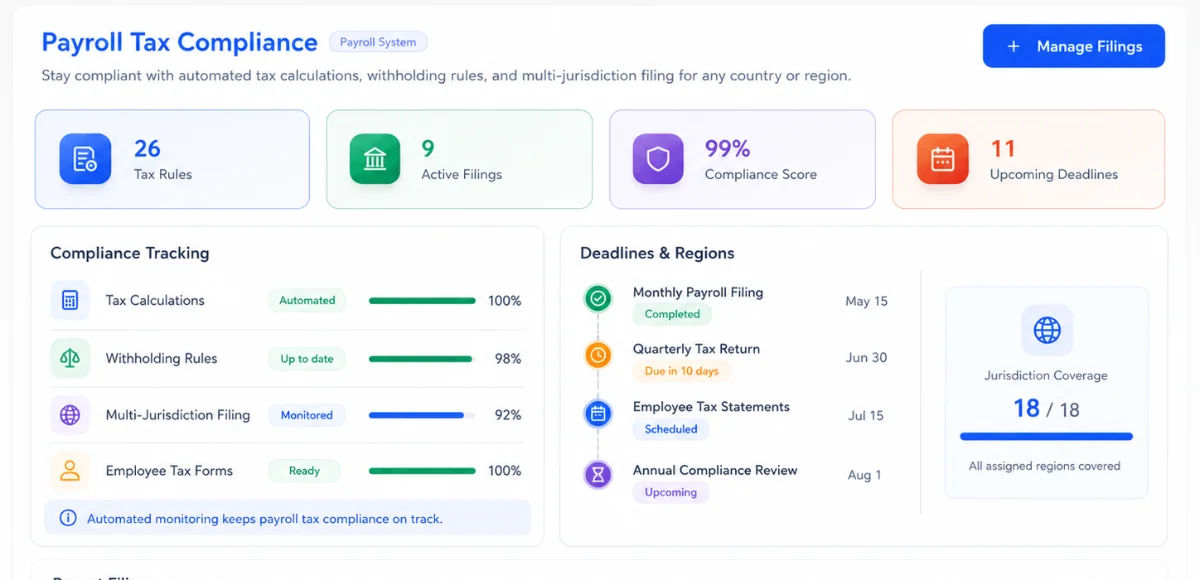 Payroll Tax Compliance - Hirebee Feature