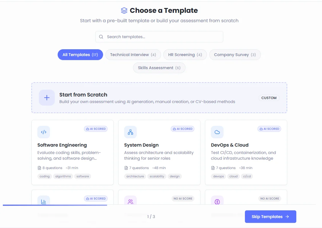 Choose from Templates or Start from Scratch - Hirebee HRMS Feature