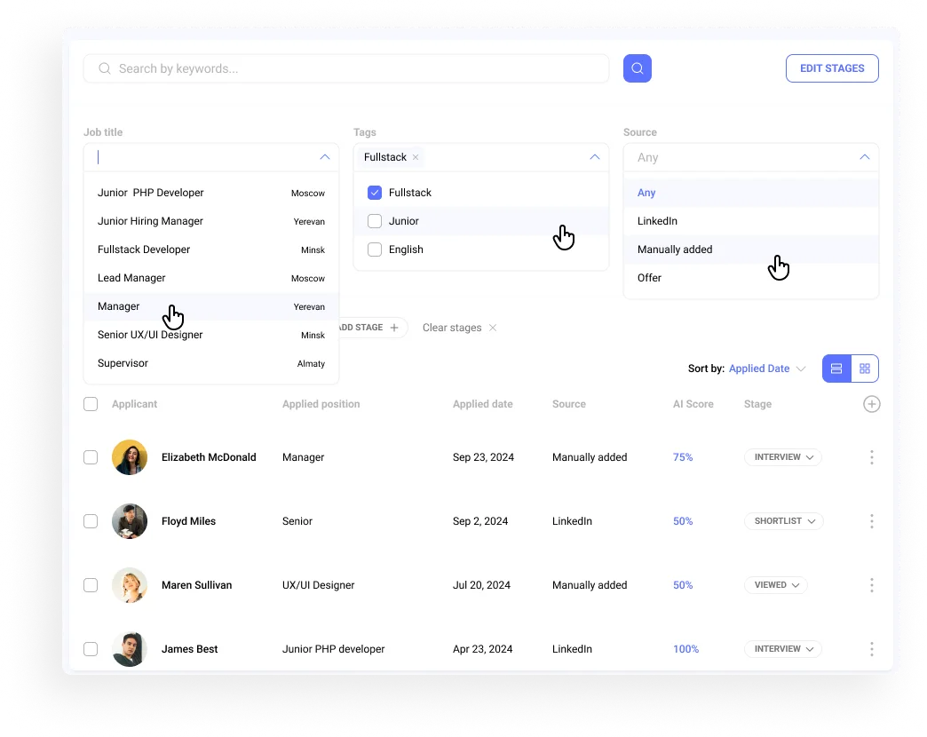 Easy to Use Interface - Hirebee Feature