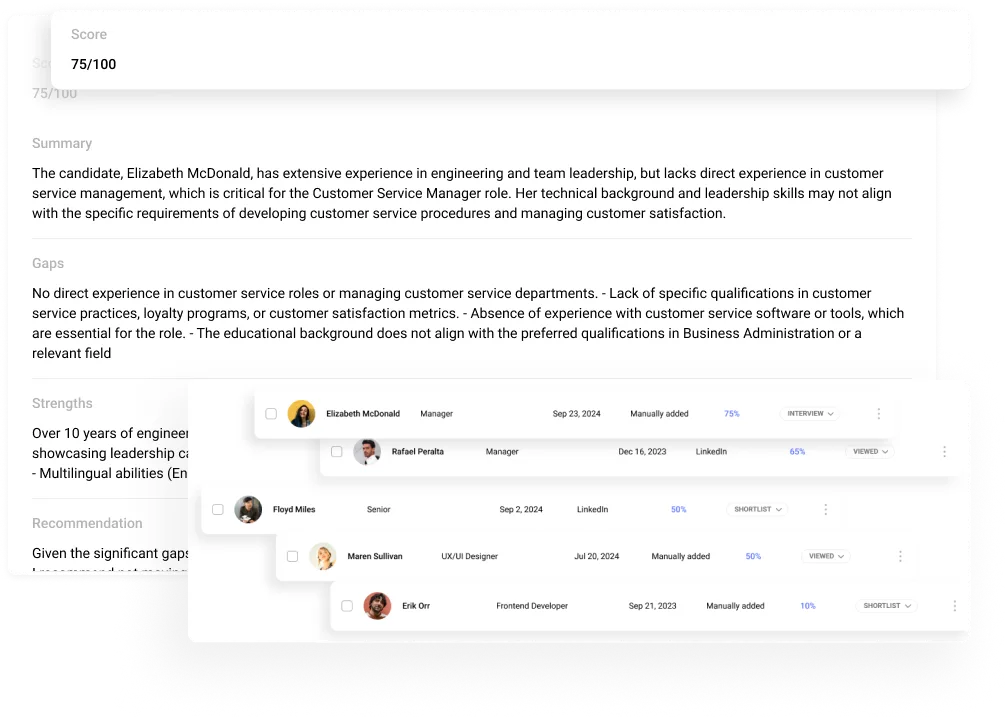 AI-Powered Candidate Matching Software for Smarter Hiring - Hirebee HRMS Feature