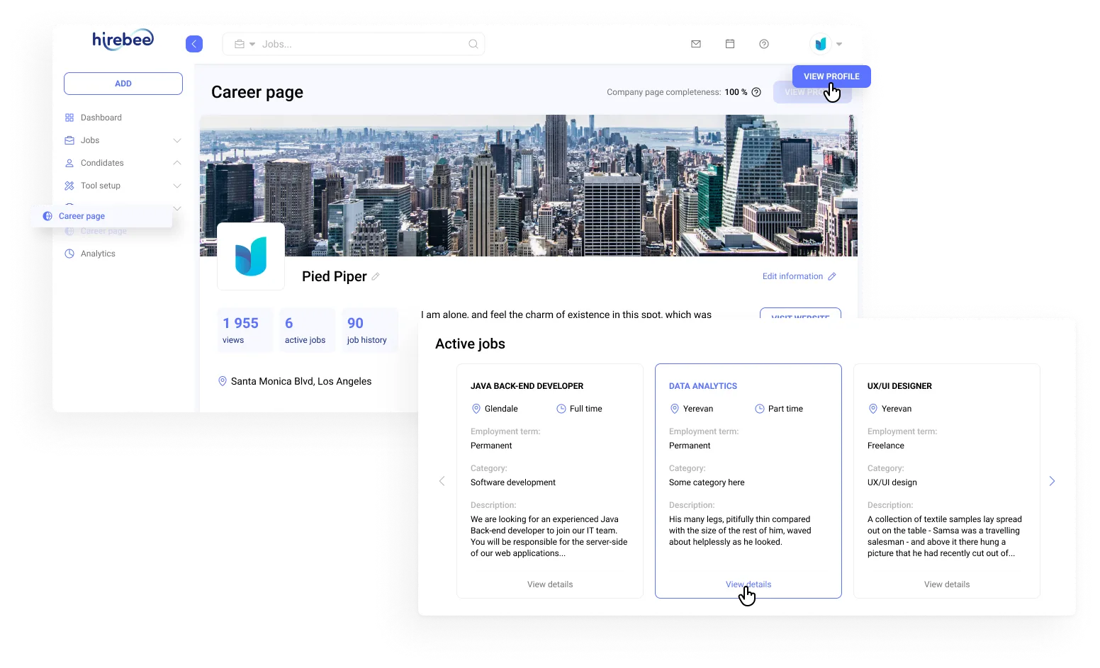 Connect Your Corporate Career Site - Hirebee Feature