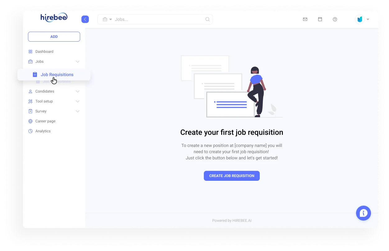 Create a Job Requisition Within Seconds - Hirebee Feature