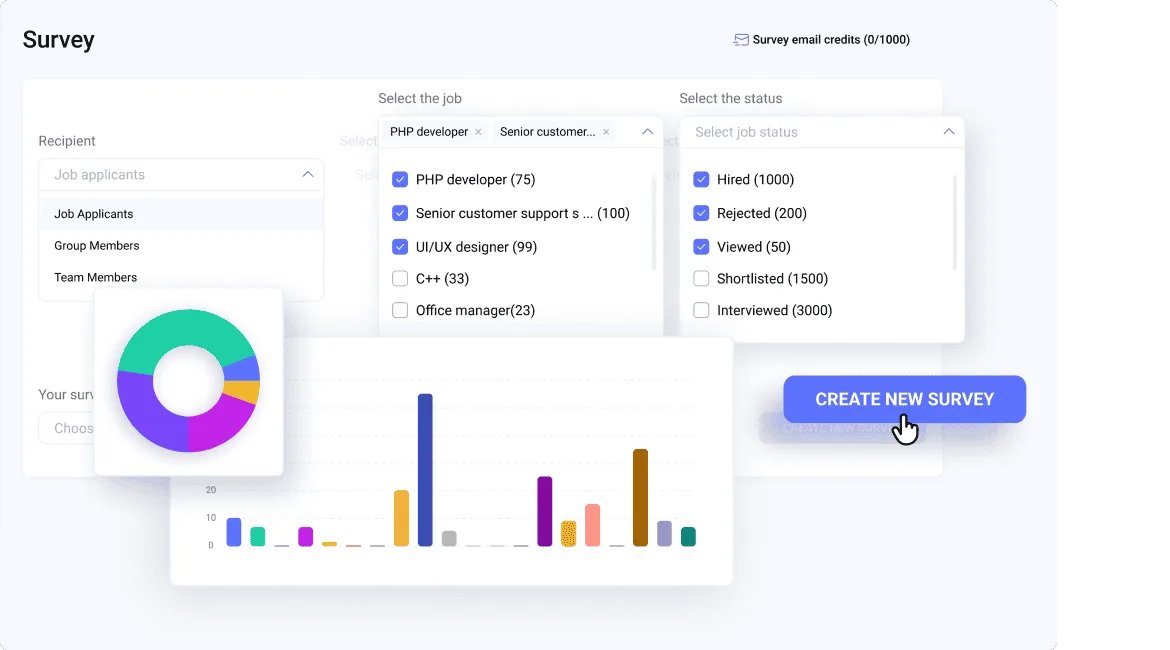 Candidate Survey Software: Measure Experience & Gather Feedback - Hirebee HRMS Feature
