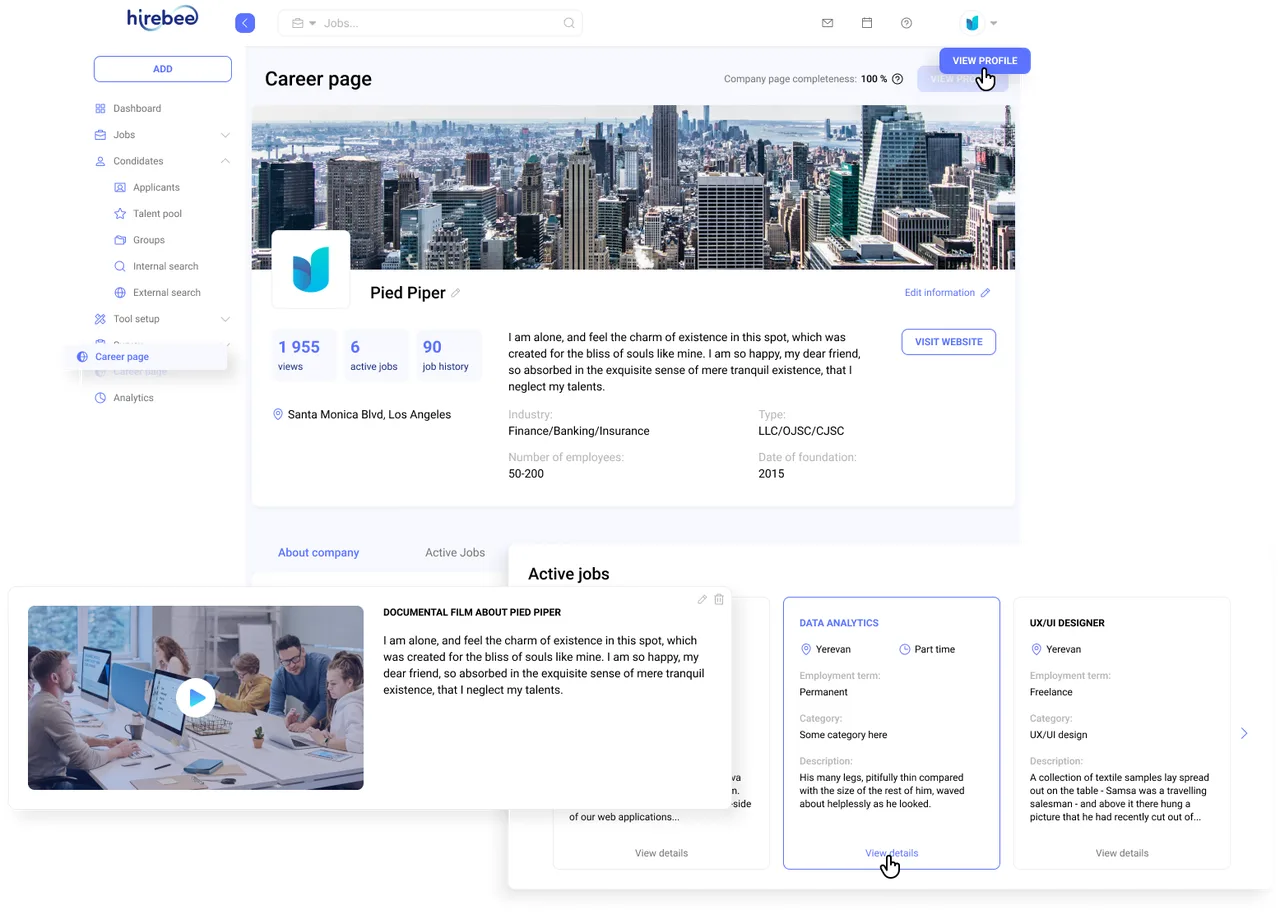 Branded Career Page - Hirebee Feature