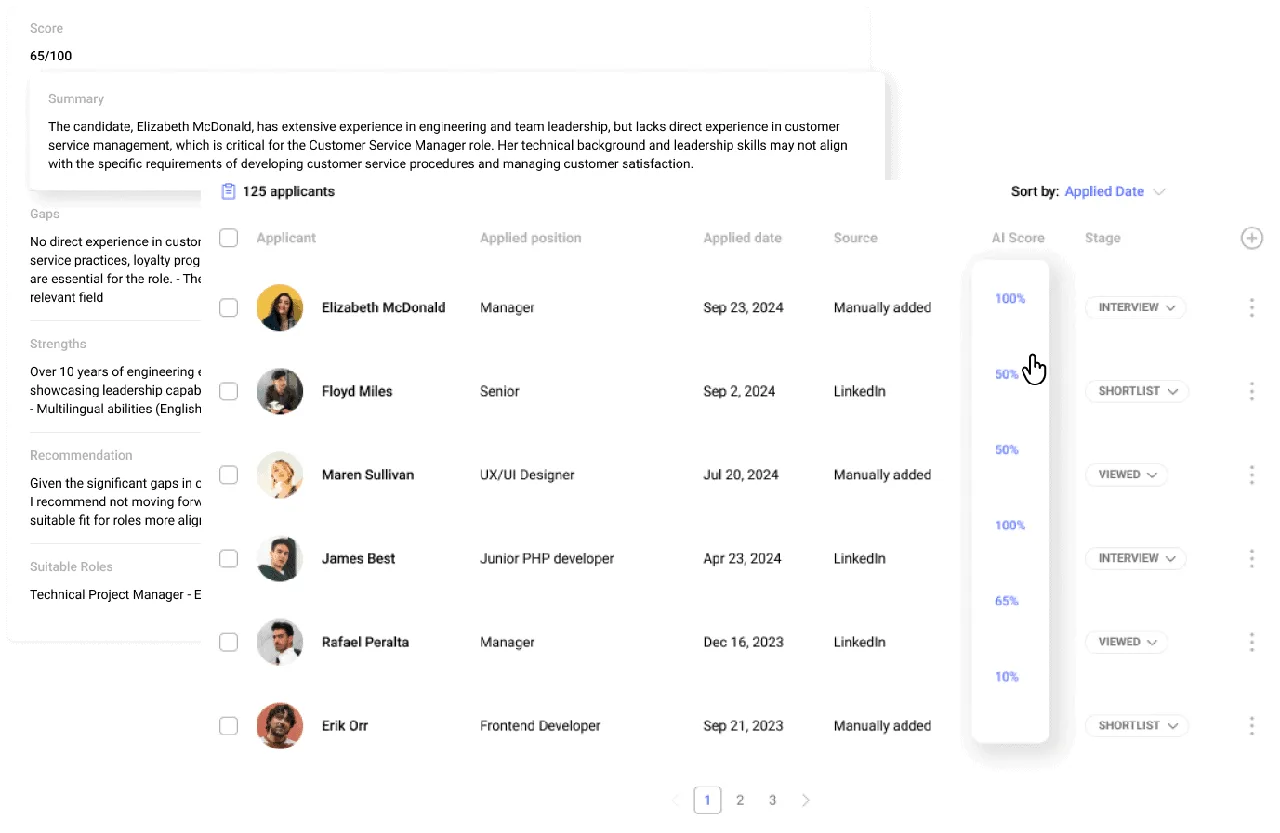 Accelerate Hiring with AI-based Candidate Screening - Hirebee Feature